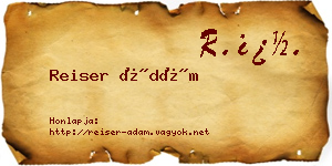 Reiser Ádám névjegykártya