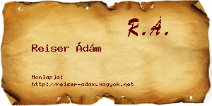 Reiser Ádám névjegykártya